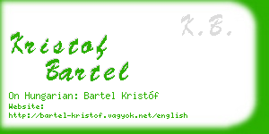 kristof bartel business card